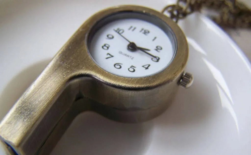 1 Pc of Antique Bronze Whistle Pocket Watch  A4617