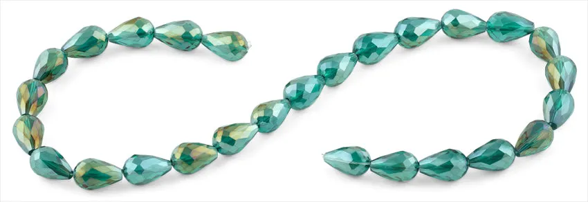10x15mm Emerald Drop Faceted Crystal Beads