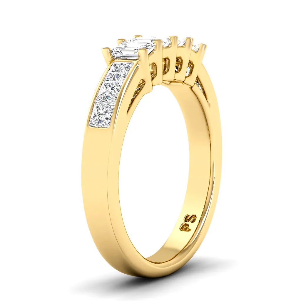 1.10 CT Princess & Emerald Cut Diamonds - Wedding Band
