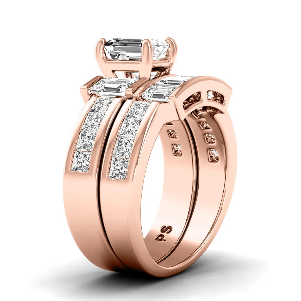 3.05-4.20 CT Princess & Emerald Cut Diamonds - Bridal Set