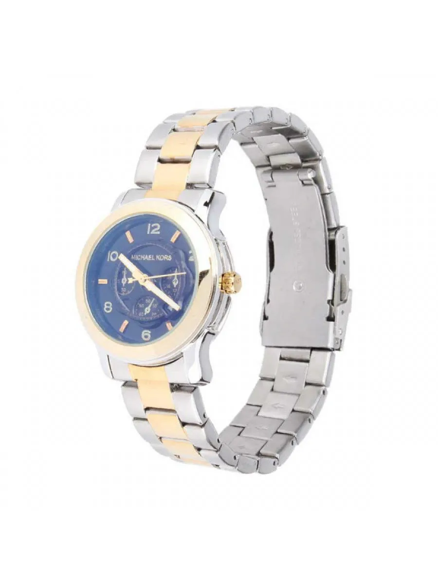 Black Chronograph Dial - Gold and Silver chain - 018