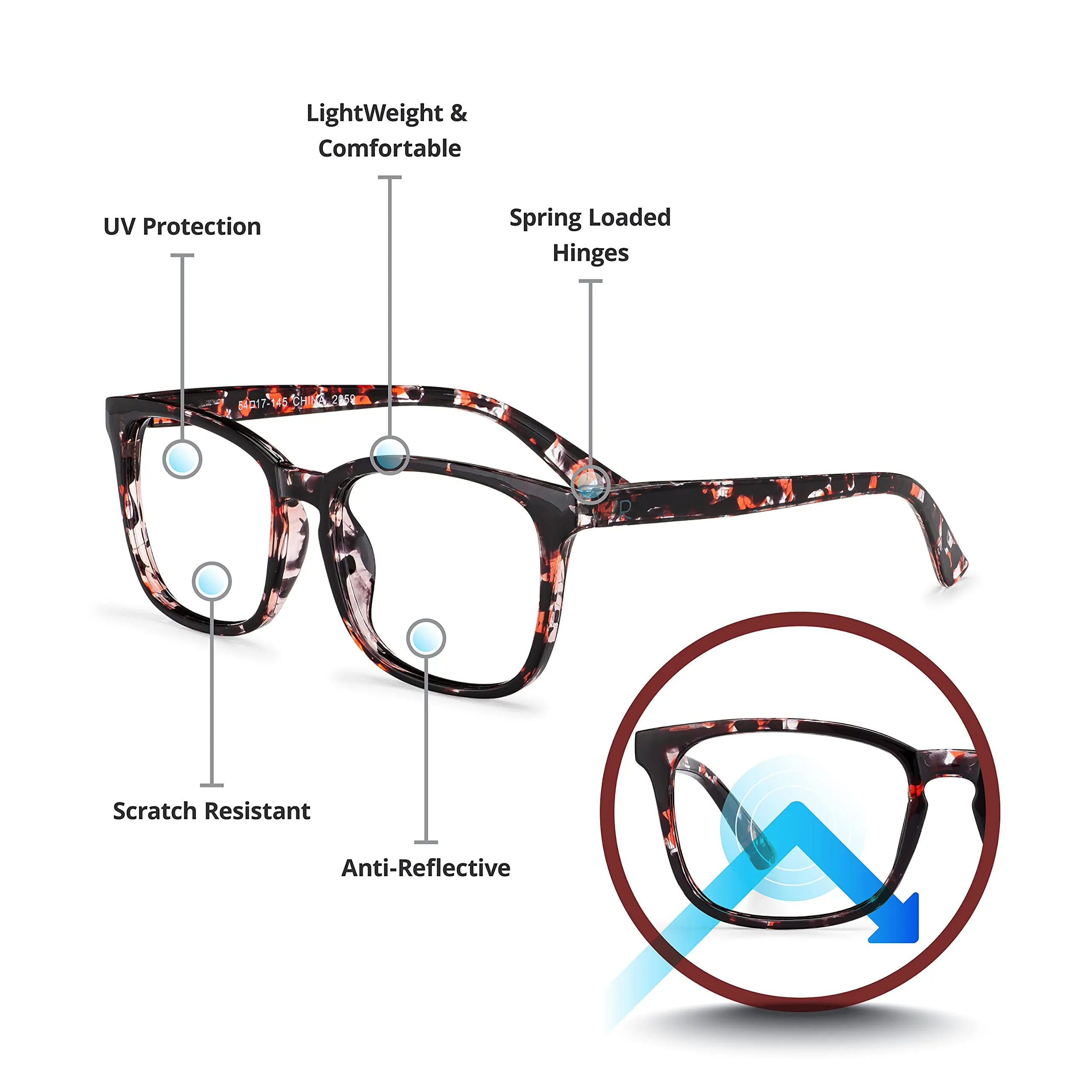Blue-Light-Blocking-Reading-Glasses-Rose-Tortoise-2-00-Magnification-Computer-Glasses