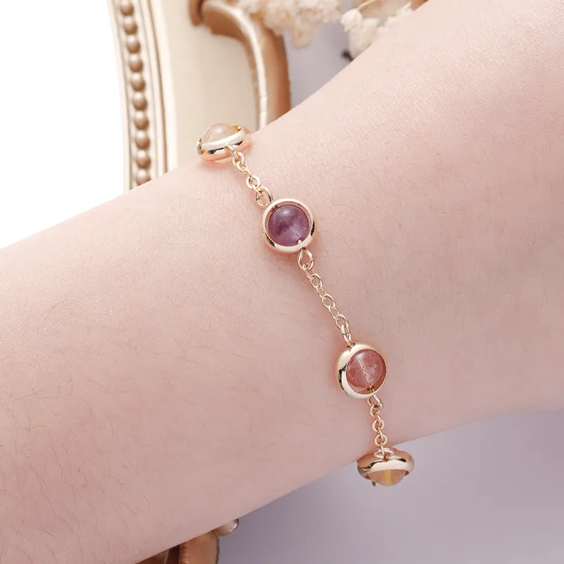 Colorful Rainbow Crystal Bracelet with Sterling Silver Details