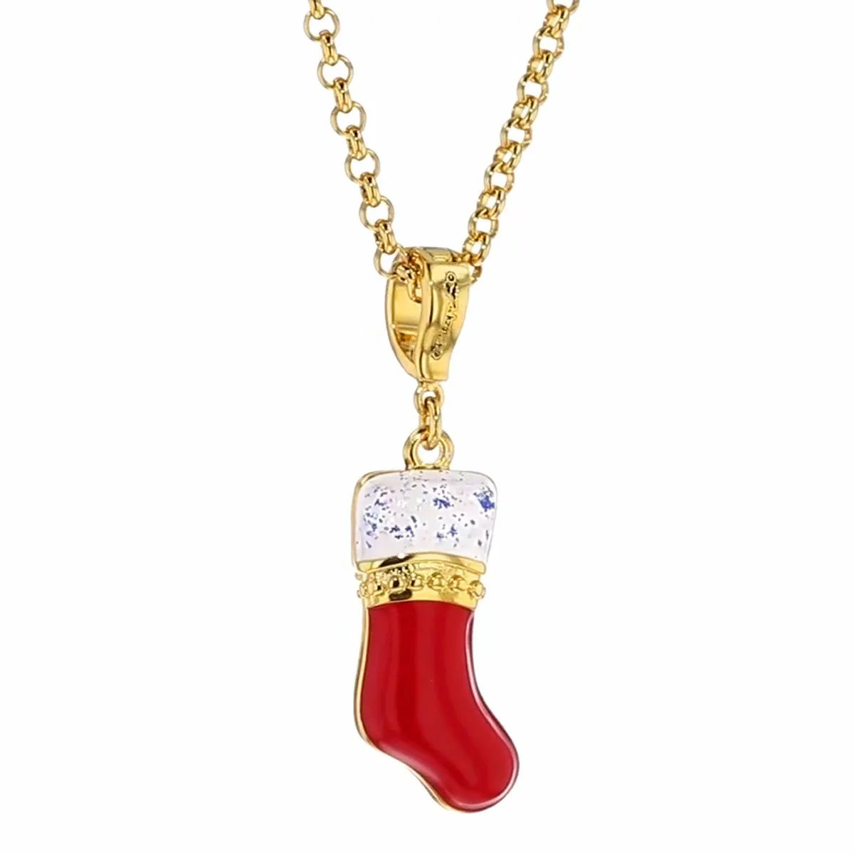 Crystal Christmas Stocking Enhancer Charm - Ritzy Couture DeLuxe 18k Gold Plated