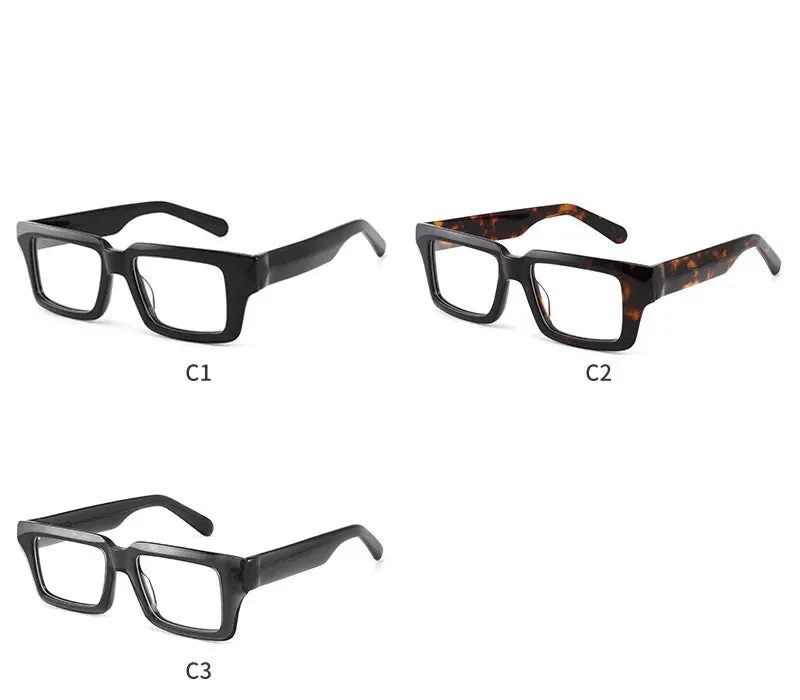 Cubojue Mens Full Rim Square Plastic Reading Glasses Gl6609
