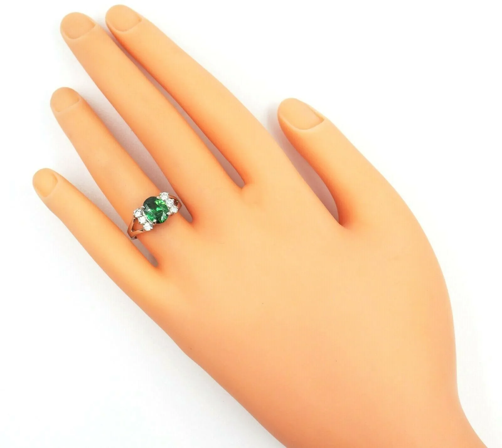 Emerald Green Cubic Zirconia 925 Sterling Silver Ring