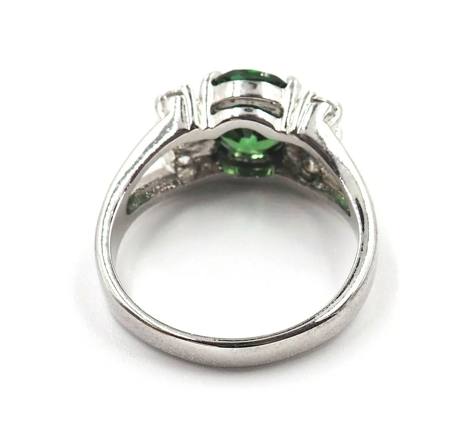 Emerald Green Cubic Zirconia 925 Sterling Silver Ring