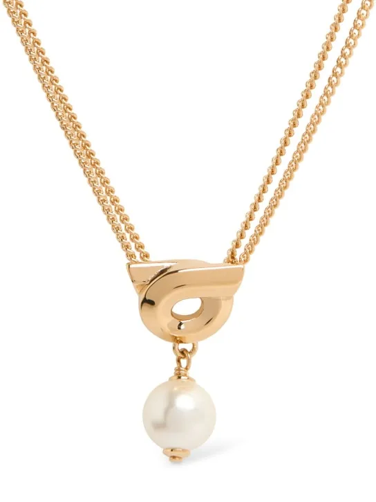 Ferragamo   Gancio faux pearl collar necklace 