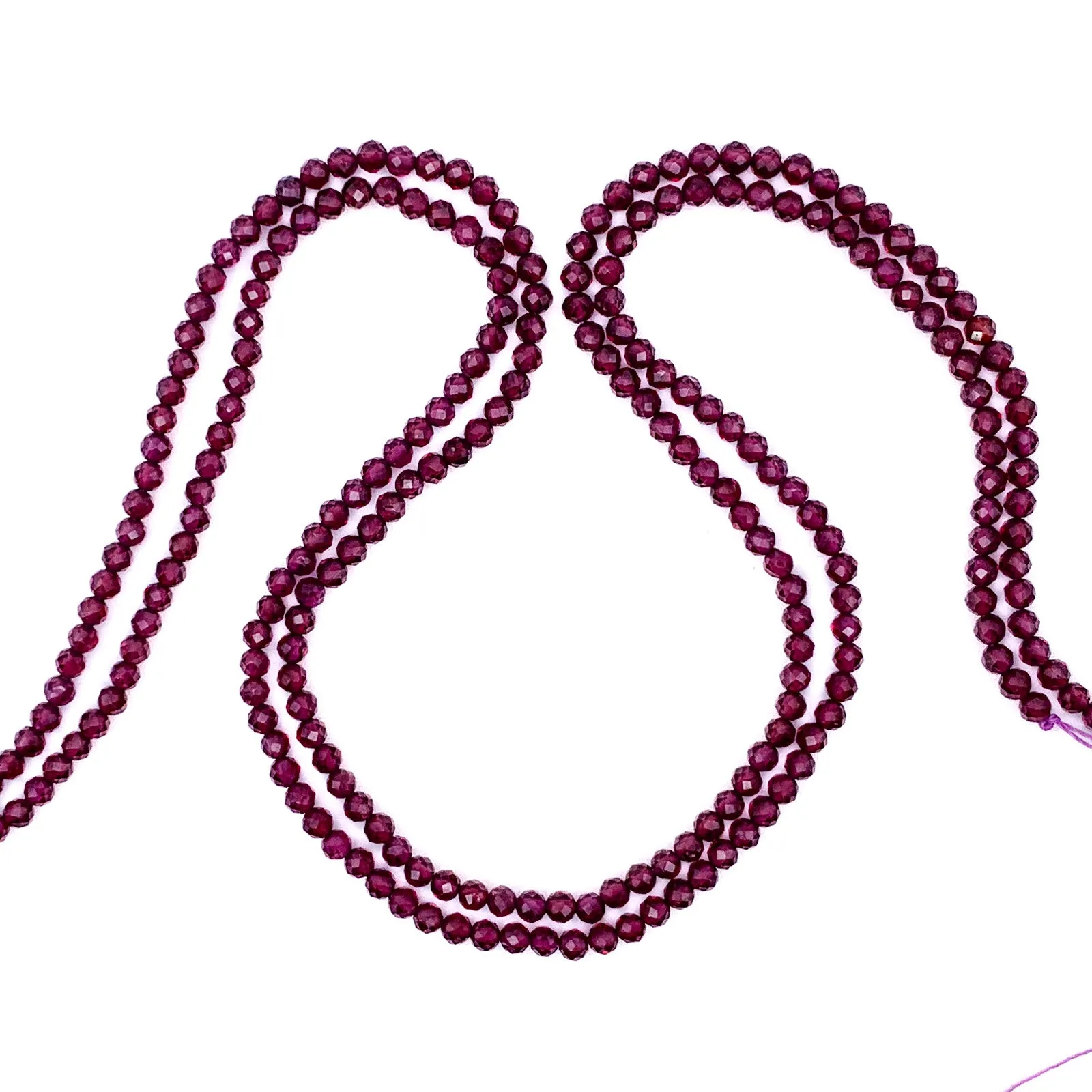 Garnet 3.5mm AAA Faceted Rounds Bead Strand