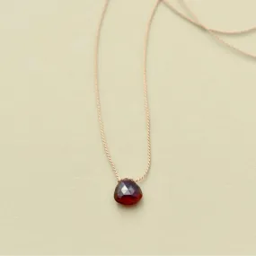 Garnet Teardrop Necklace