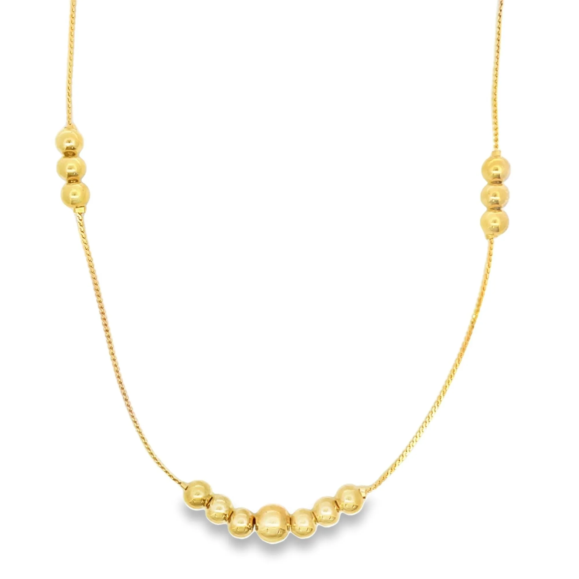 Gold Bead Designed Chain Necklace (G94)