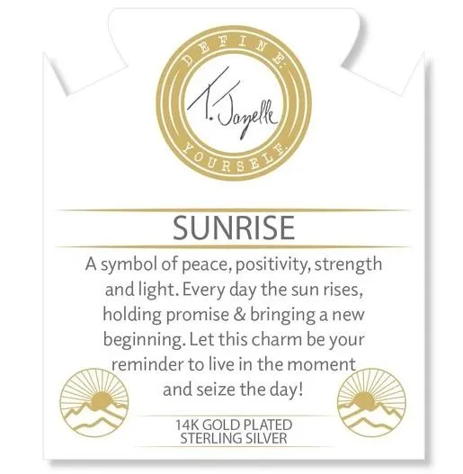 Gold Collection - Moonstone Stone Bracelet with Sunrise Gold Charm