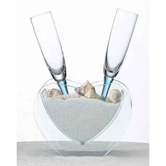 Heart Vase with Toasting Glasses