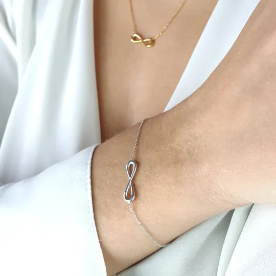 Infinity simple gold bracelet