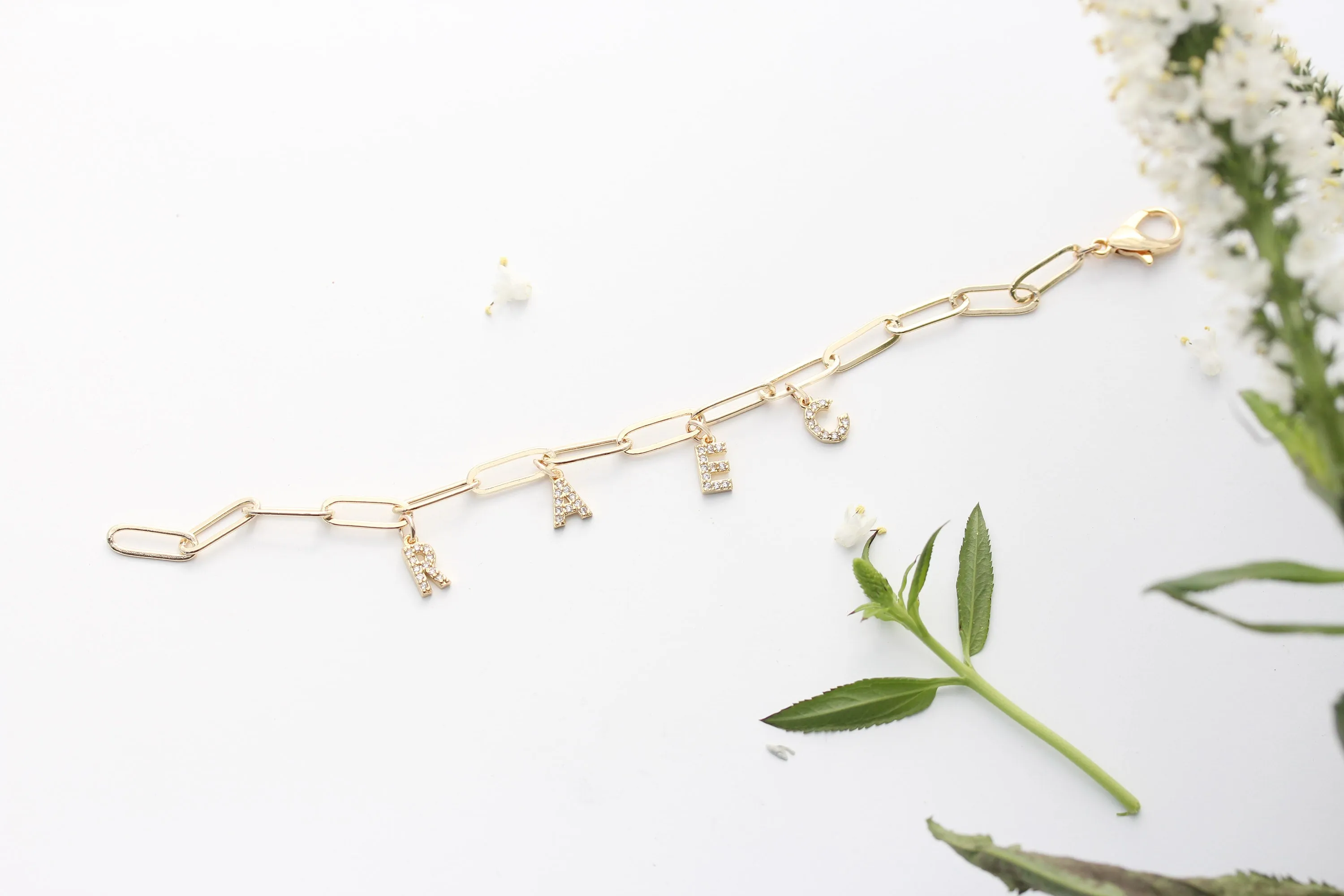 letter charm bracelet {silver   gold}