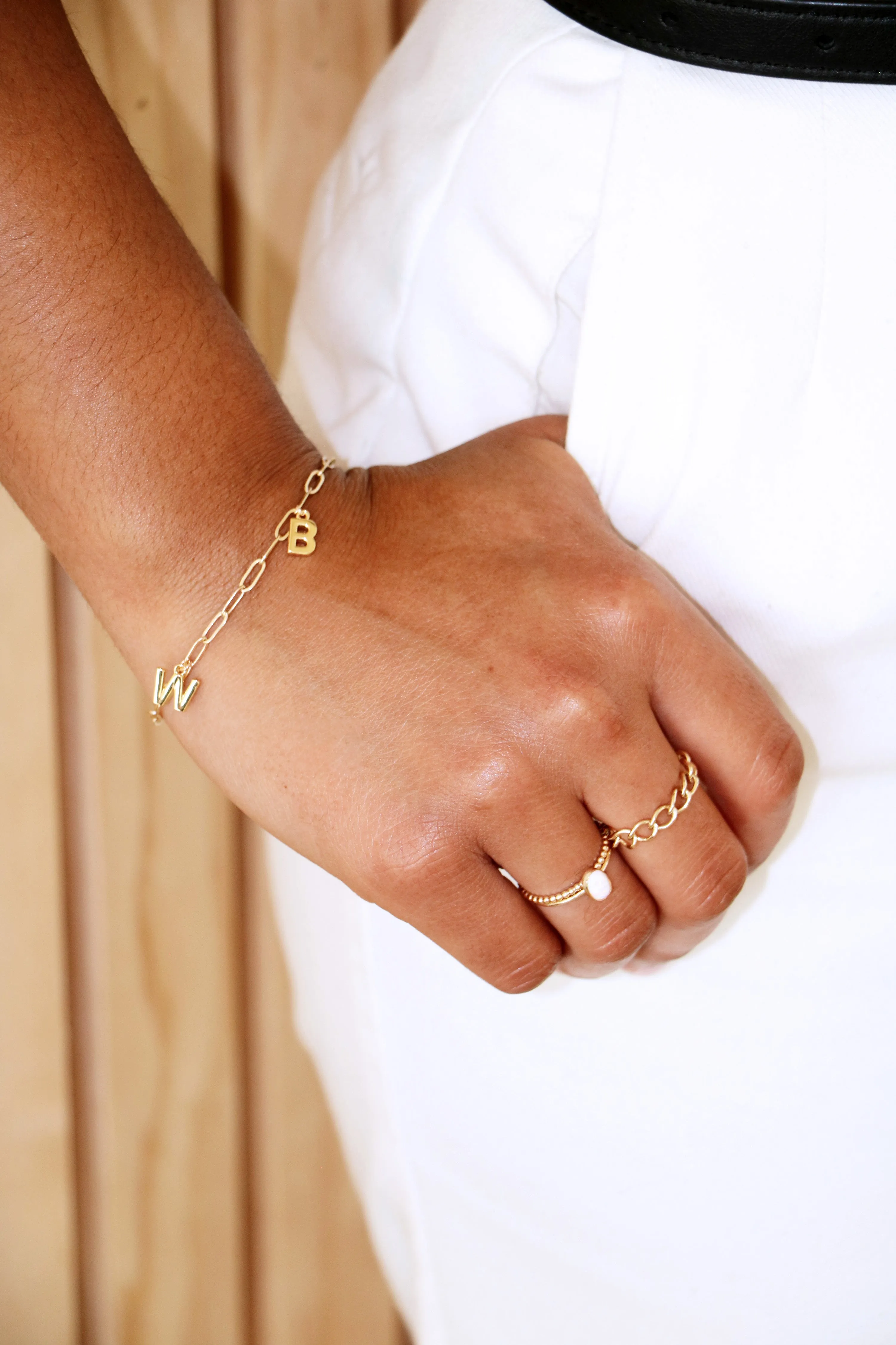 letter charm bracelet {silver   gold}