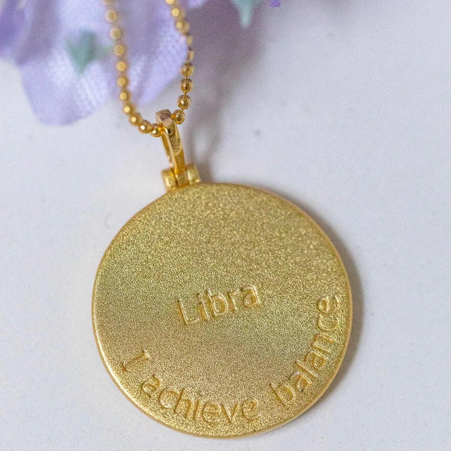 Libra Zodiac Mantra Necklace