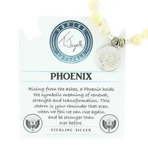 Moonstone Stone Bracelet with Phoenix Sterling Silver Charm