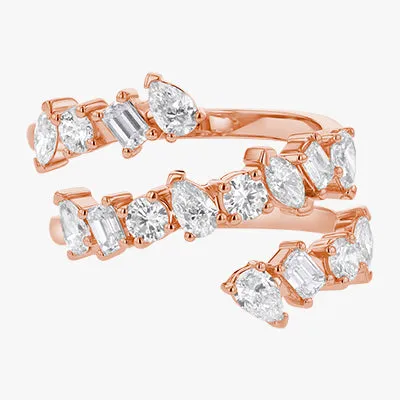 Multi Shape Diamond Spiral Ring