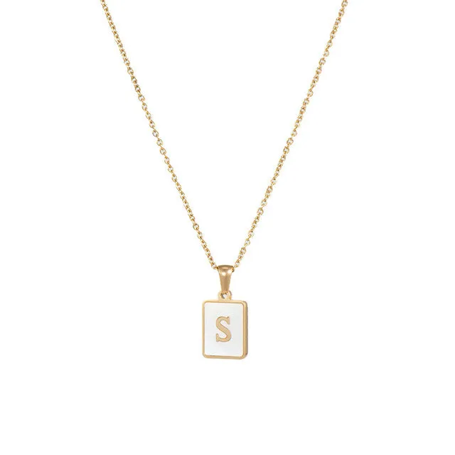 Opal Initial Necklace