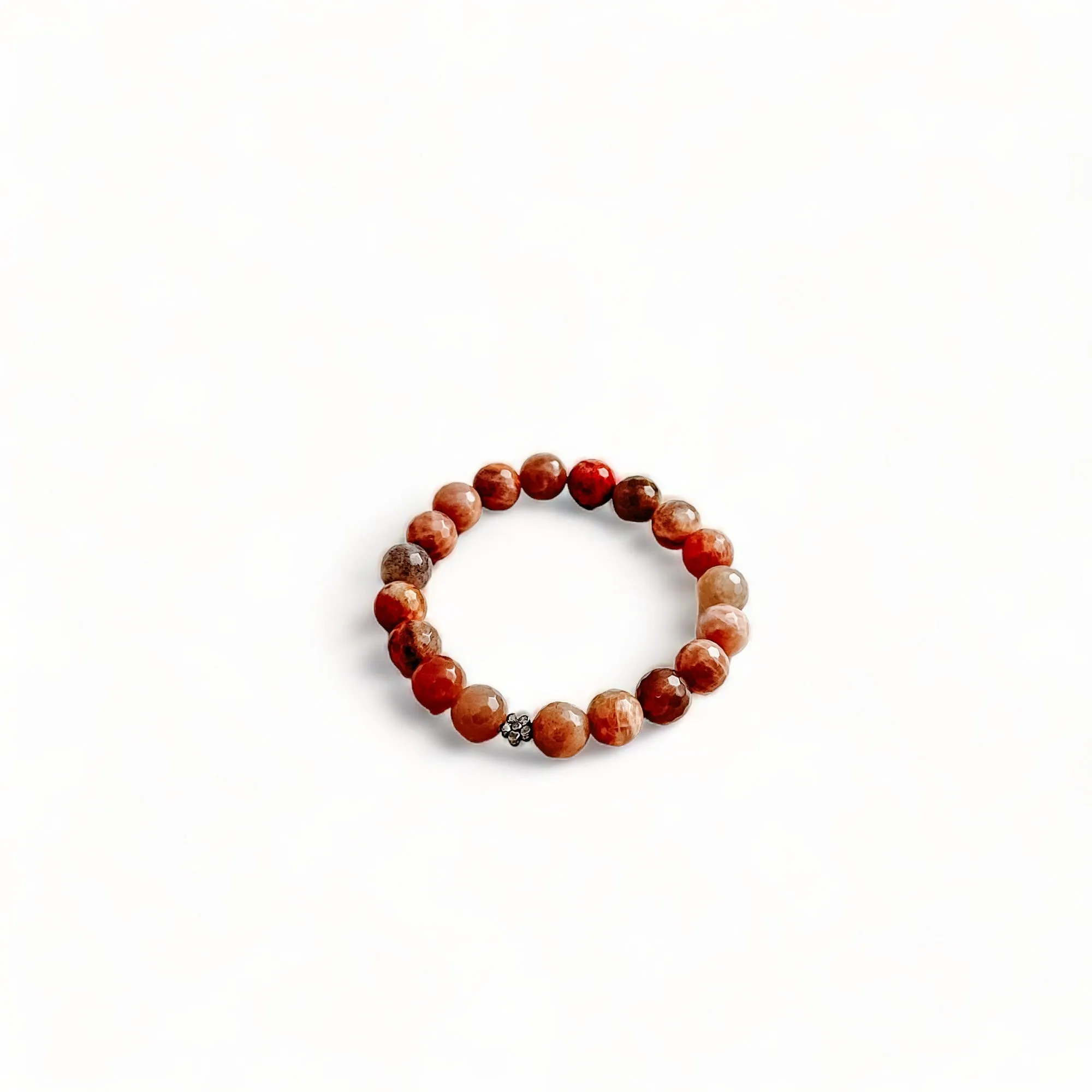Peach moonstone beaded stretch bracelet