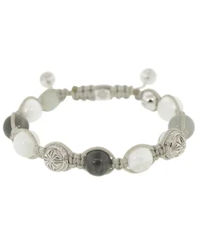 Rainbow Moonstone Diamond Bead Bracelet