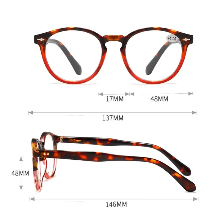 Retro Flexible Durable Portability HD Presbyopic Glasses  400(Yellow)