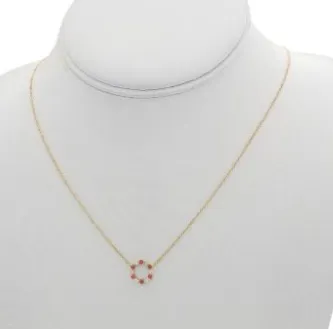 Roman Jules - 14Y Rd Bezel Set Ruby and Diamond Necklace