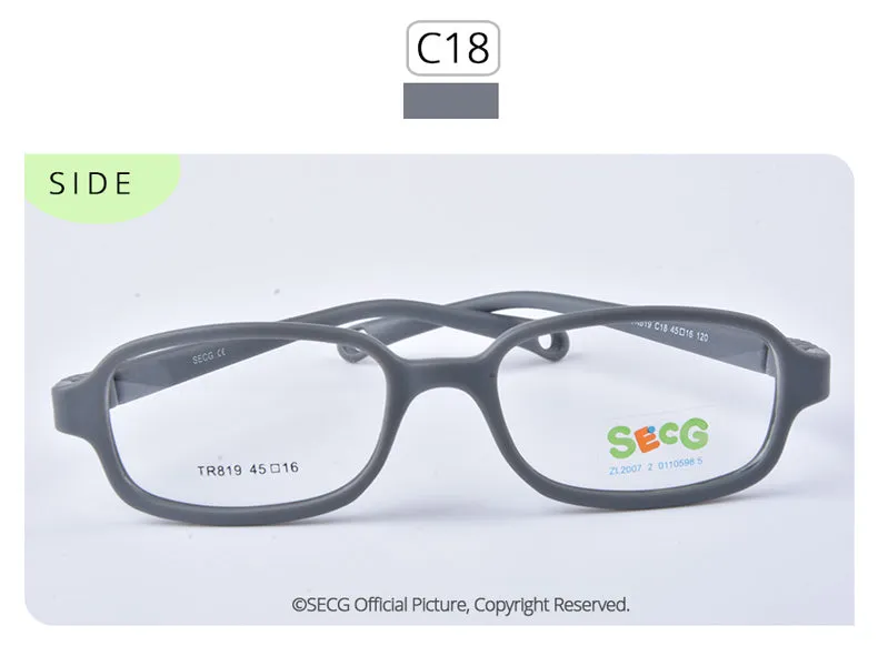 Secg's Unisex Children's Full Rim Rectangle Tr 90 Titanium Eyeglasses Tr819