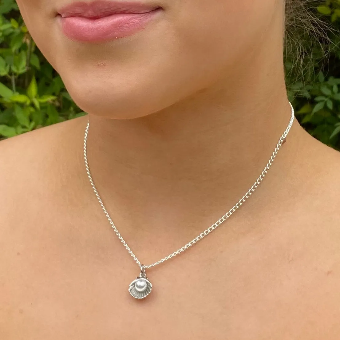 Shell Charm Silver Plated Pendant Necklace