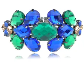 Statement Emerald Green Sapphire Blue Bracelet Bangle