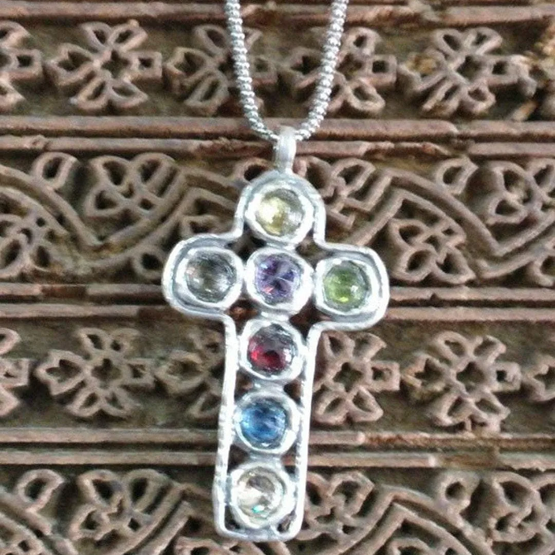 Sterling Silver Cross necklace Boho designer jewelry, necklace for woman,  Cross pendant