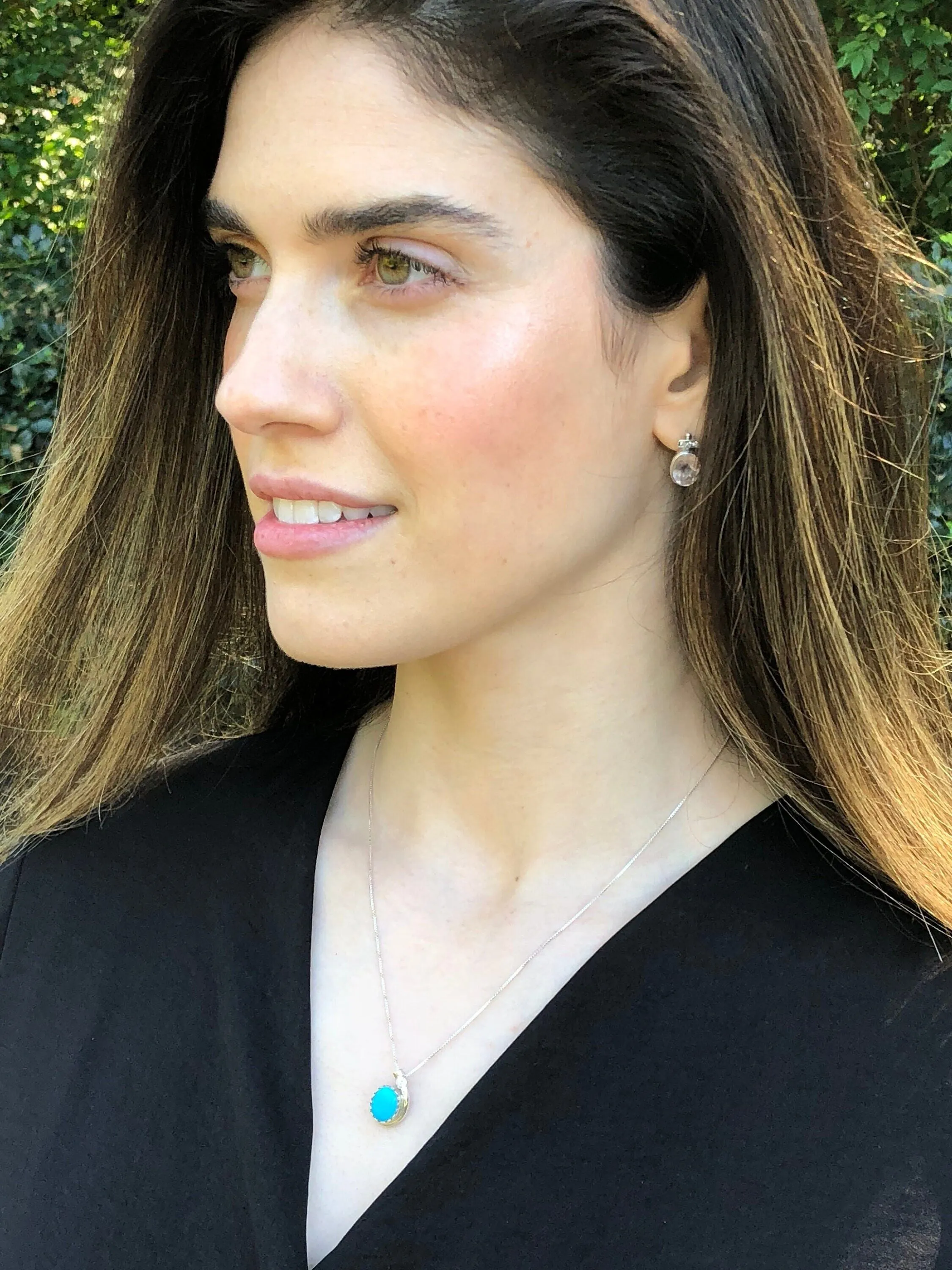 Vintage Opal Necklace - White Teardrop  Pendant - Genuine Opal Pendant