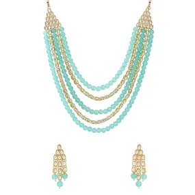 Yellow Chimes Jewellery Set for Women and Girls American Diamond Jewellery Set |Gold Plated Floral Shaped AD Choker Necklace Set for Women | Birthday Gift for girls and women Anniversary Gift for Wife