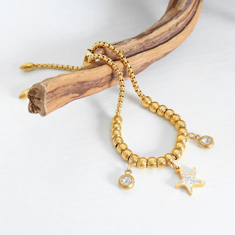 Zircon-Embellished Starfish Hand Bracelet from Planderful Collection